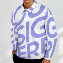 Charger l&#39;image dans la galerie, Polo manche longue sweat shirt homme SDS008 personnalisé avec photo logo texte motif (impression d&#39;image unique)
