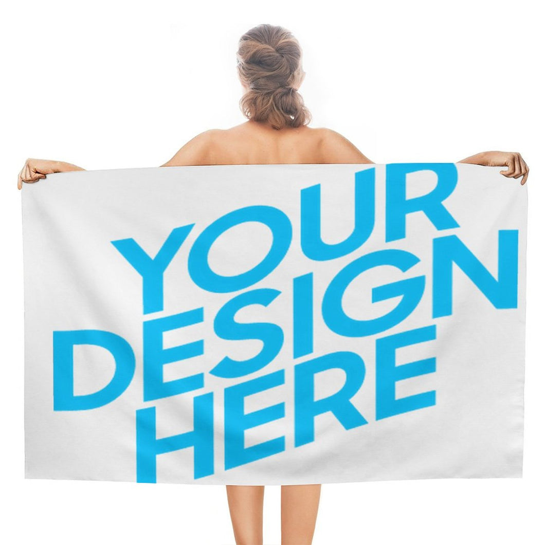 Serviette de plage / serviette de bain personnalisée avec photo prénom texte logo