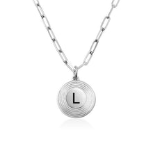 Charger l&#39;image dans la galerie, Collier pendentif rond en argent sterling 925 pour femme homme X0055 gravure personnalisé avec prénom texte
