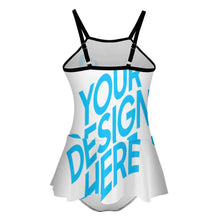 Charger l&#39;image dans la galerie, Maillot de bain tankini fille à volants NT024 design et personnalisé avec votre photo ou texte

