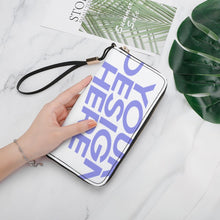 Charger l&#39;image dans la galerie, Portefeuille long / porte monnaie long en cuir pour femme homme personnalisé avec photo logo texte motif
