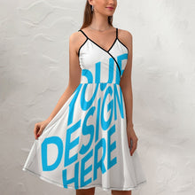 Charger l&#39;image dans la galerie, Robe décolleté en V à volants design et personnalisée avec photo motif texte (impression d&#39;image unique)

