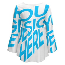 Charger l&#39;image dans la galerie, T-shirt tee shirt manches longues grande taille femme ample chic PL personnalisé avec motif image logo texte (impression d&#39;image unique)
