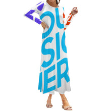 Charger l&#39;image dans la galerie, Impression des multi-images Robe/jupe Chic en col V à manches courtes Grande taille Tendance Femme personnalisée avec motif photo logo texte
