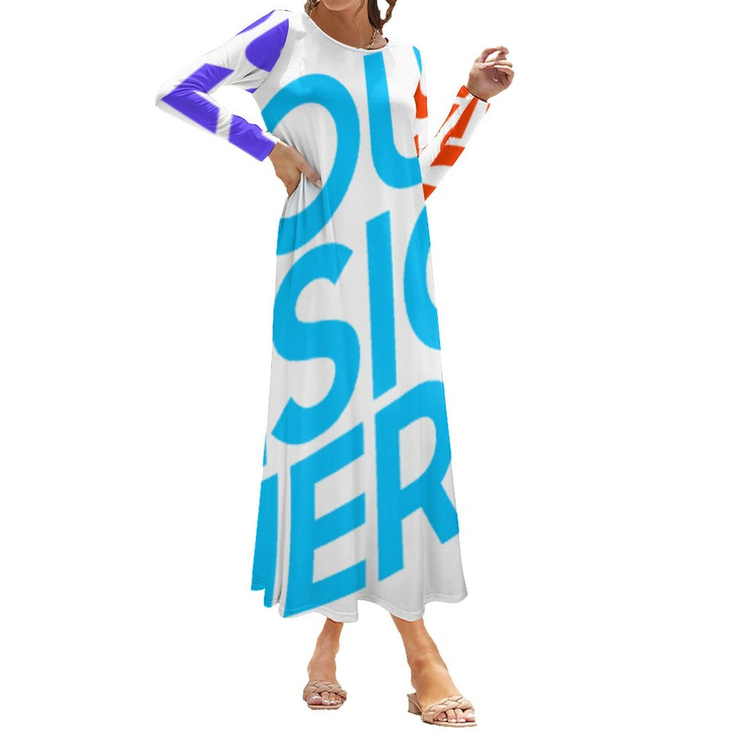Impression des multi-images Robe/jupe Chic en col V à manches courtes Grande taille Tendance Femme personnalisée avec motif photo logo texte