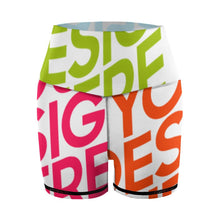 Charger l&#39;image dans la galerie, Shorts de yoga sport pour femmes Y10A personnalisés avec photo texte motif (conception multi-images)
