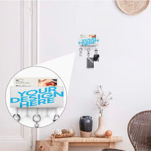 Charger l&#39;image dans la galerie, Crochet à clé mural / Accroche clés rangement mural personnalisé avec photo logo motif texte
