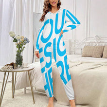 Charger l&#39;image dans la galerie, Pyjama unisexe homewear combinaison combinaison de loisirs une pièce personnalisée avec photo motif texte (conception une image)

