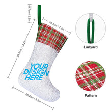 Charger l&#39;image dans la galerie, Chaussettes de Noël à paillettes Décoration JJ0525015 impression personnalisées avec logo photo motif texte
