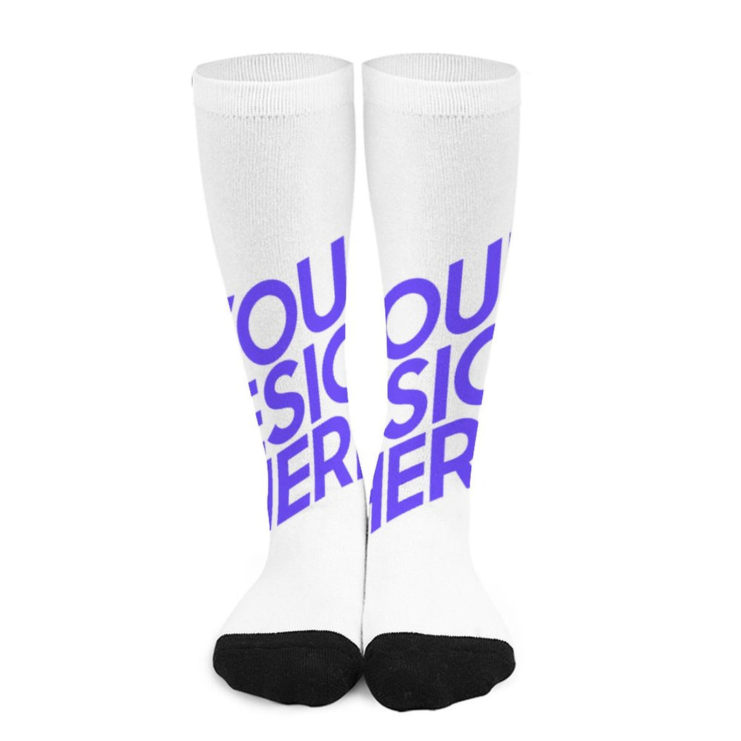 Chaussettes longues de sport pour femmes / hommes avec impression all-over personnalisée avec photo motif texte