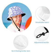 Charger l&#39;image dans la galerie, Chapeau de pêcheur avec jugulaire réglable pour garçons filles personnalisée avec photo texte motif logo
