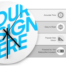 Charger l&#39;image dans la galerie, Horloge murale sans échelle décorative personnalisée avec photo motif texte logo image
