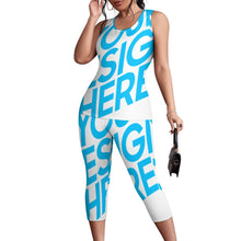 Charger l&#39;image dans la galerie, Impression d’image unique Débardeur Short Costume / Ensemble moulant deux pièces pour femme PTZ Personnalisé avec image et photo
