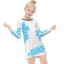 Charger l&#39;image dans la galerie, Robe enfant à manches longues personnalisée et design avec votre nom ou texte
