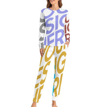 Charger l&#39;image dans la galerie, Ensembles pyjama peignoir chemise de nuit femme BTZ personnalisé avec photo prénom (conception multi-images)
