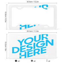 Charger l&#39;image dans la galerie, Support de plaque d&#39;immatriculation en aluminium QC1101017 Personnalisé avec logo (quatre trous plats + combinaison de plaque d&#39;immatriculation)
