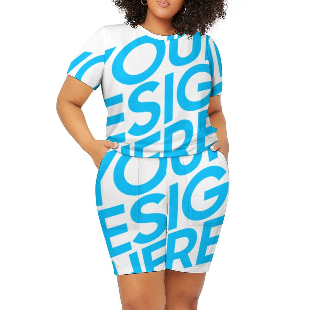 Impression d’image unique Grande taille Ensemble ensemble short t shirt femme NTZ personnalisé avec photo logo texte motif