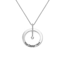 Charger l&#39;image dans la galerie, Collier Cercle Diamant X0065 en argent sterling / cuivre gravure personnalisé avec nom texte
