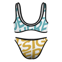Charger l&#39;image dans la galerie, Maillot de bain bikini triangle 2 pièces sexy femme personnalisé avec photo logo texte (conception multi-images)
