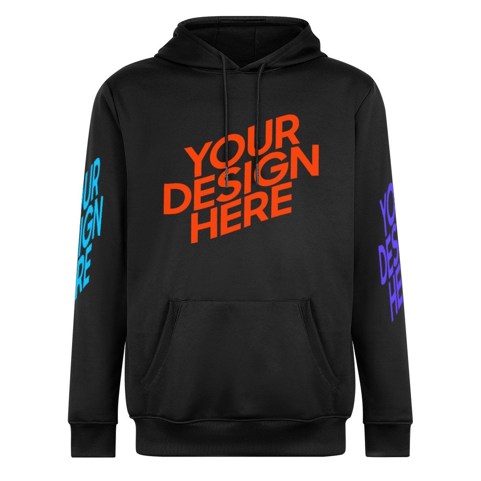 Sweat à capuche unisexe personnalisé avec photos motif texte logo (imprimé  sur le devant et dans le dos imprimé sur les deux manches)