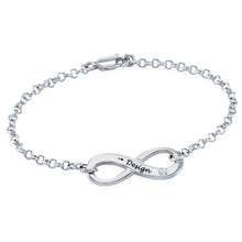 Charger l&#39;image dans la galerie, Bracelet joli en argent / cuivre pour femme S0002 gravure personnalisé avec texte prénom
