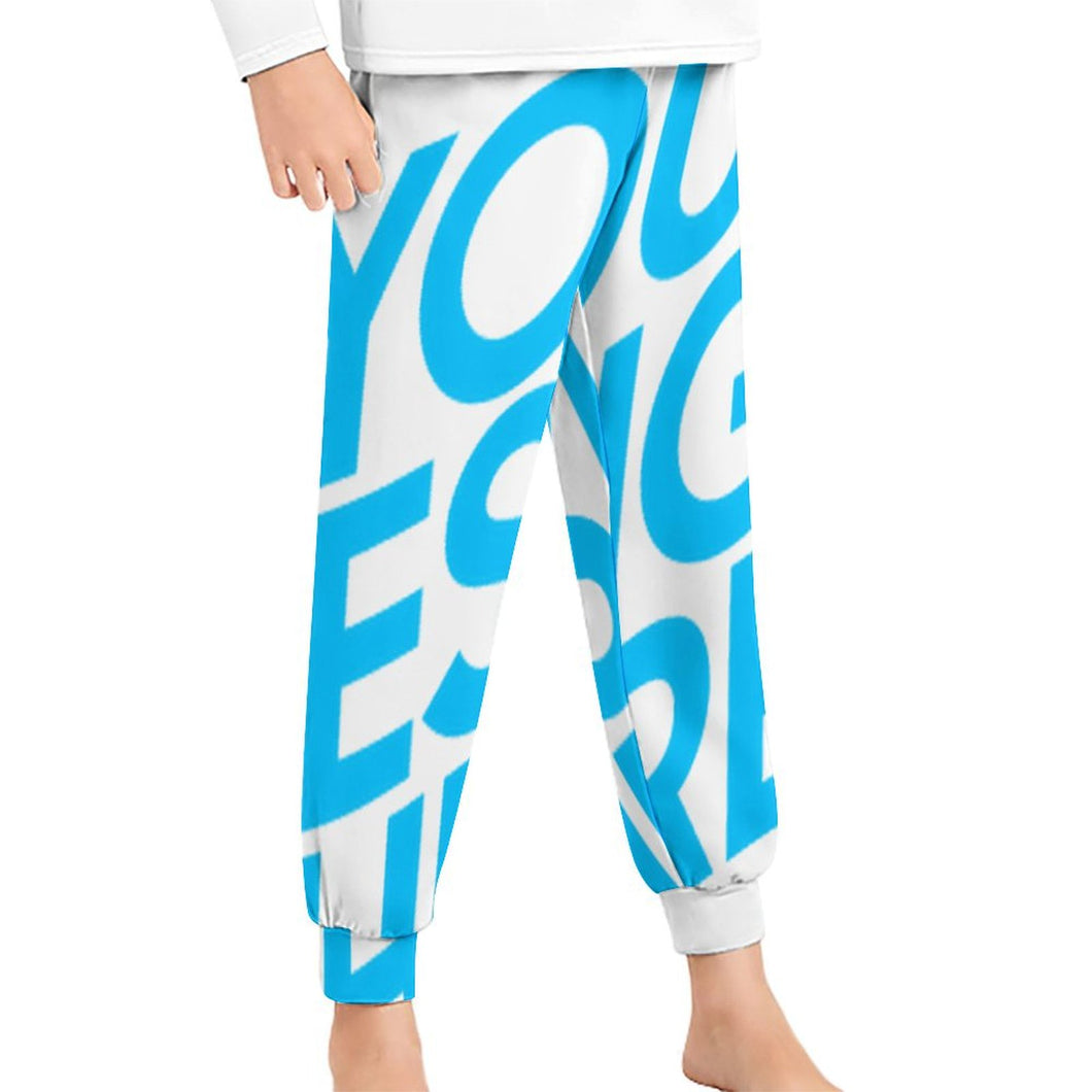 Pantalon de pyjama pour enfants D29P Pantalon de nuit pour filles et garçons personnalisé avec photo texte prénom (conception une image)