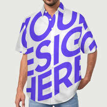 Charger l&#39;image dans la galerie, Chemise à manches courtes en lin pour homme avec poche B339 personnalisée avec images photo texte (conception une image)
