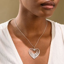 Charger l&#39;image dans la galerie, Collier Trois Coeurs X0085 en argent sterling 925 / cuivre pour femme gravure personnalisé avec prénom texte
