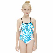 Charger l&#39;image dans la galerie, Maillot de bain épaule nue enfant fille NT045 personnalisé avec photo motif logo texte

