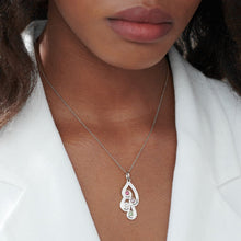 Charger l&#39;image dans la galerie, Collier pendentif familial avec pierres de naissance X0030 gravure personnalisé avec texte / prénom

