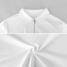 Charger l&#39;image dans la galerie, Polo tee sweat shirt homme manches longues RL zippé avec col tricot personnalisée avec photo prénom motif texte (conception multi-images)

