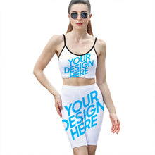 Charger l&#39;image dans la galerie, Débardeur camisole soutien-gorge et short femme Y07 personnalisé avec photo logo texte motif
