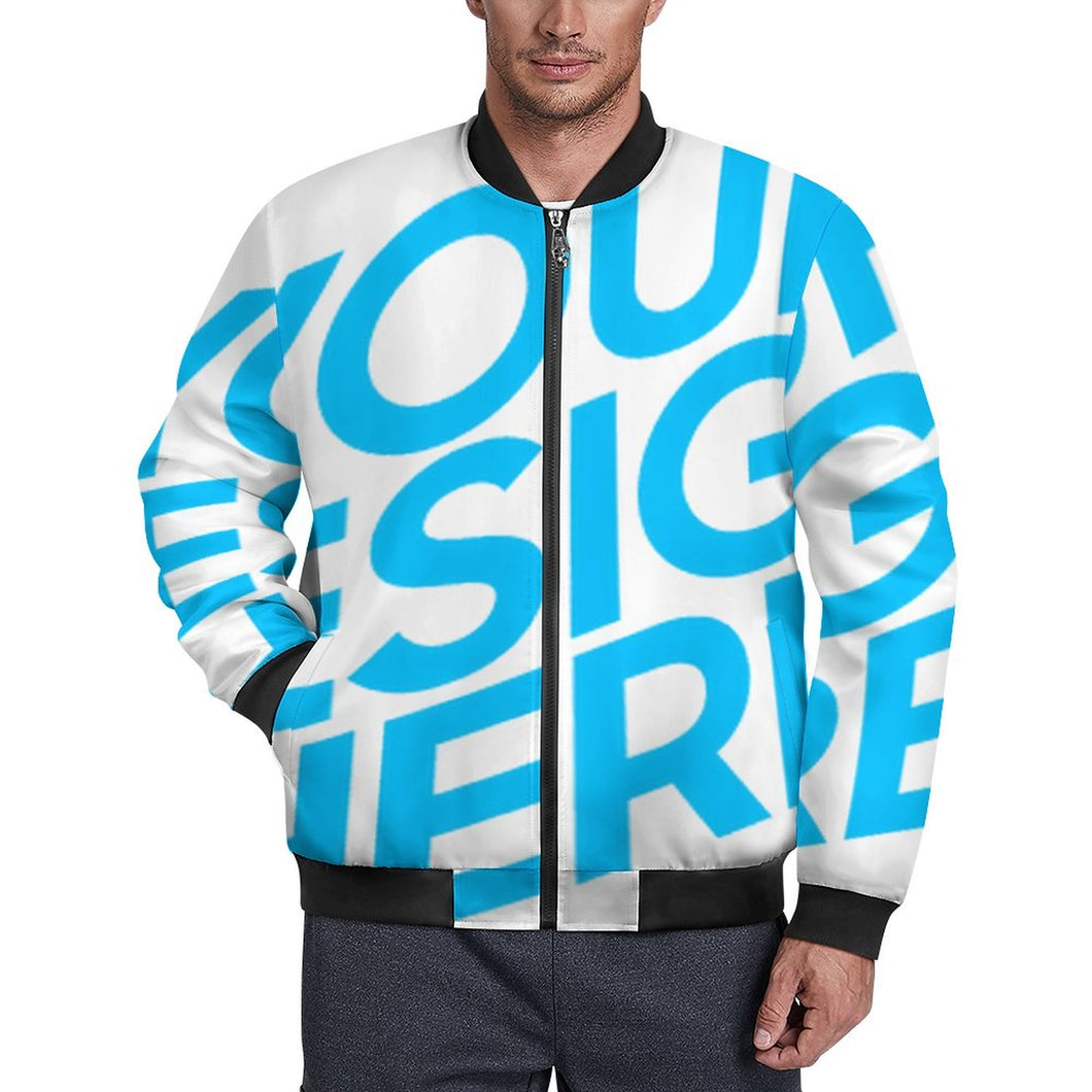 Blouson aviateur classique pour homme BMJ manteau tout imprimé personnalisé avec photo motif texte (conception une image)