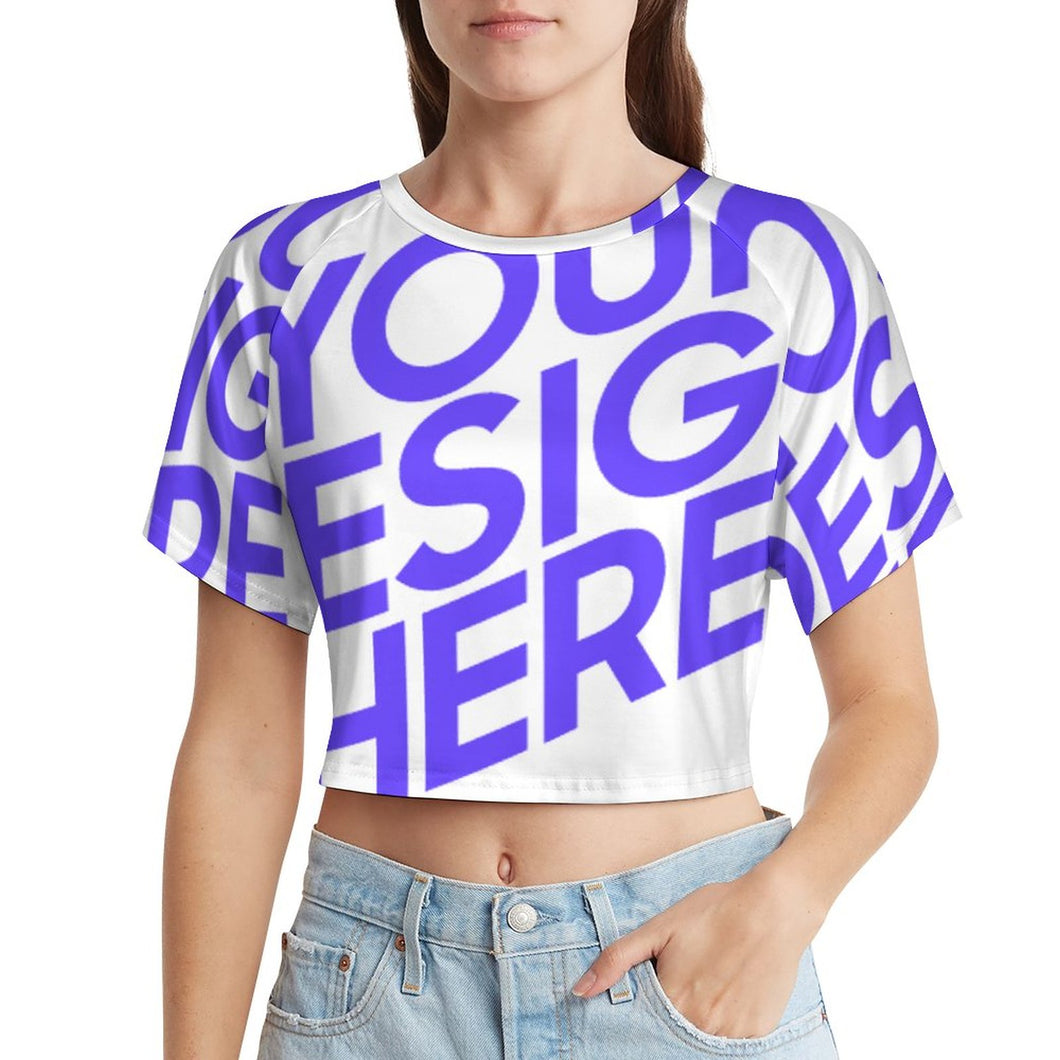 Classique Crop Top tee shirt sport pour femme NT29 personnalisé avec photo logo texte motif (conception une image)