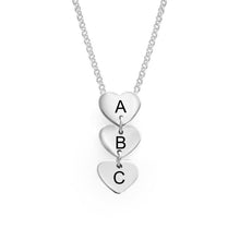 Charger l&#39;image dans la galerie, Collier Pendentif Coeur X0056 en argent sterling 925 pour femme gravure personnalisé avec prénom texte
