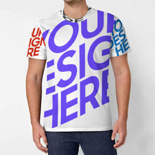 Charger l&#39;image dans la galerie, T-shirt tee shirt homme manches courtes imprimé all-over OMDT01 personnalisée avec prénom photo motif texte (conception multi-images)
