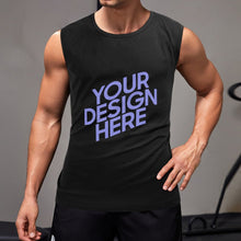 Charger l&#39;image dans la galerie, Débardeur de sport Gilet tank top sans manches homme en coton personnalisé avec photo logo texte motif
