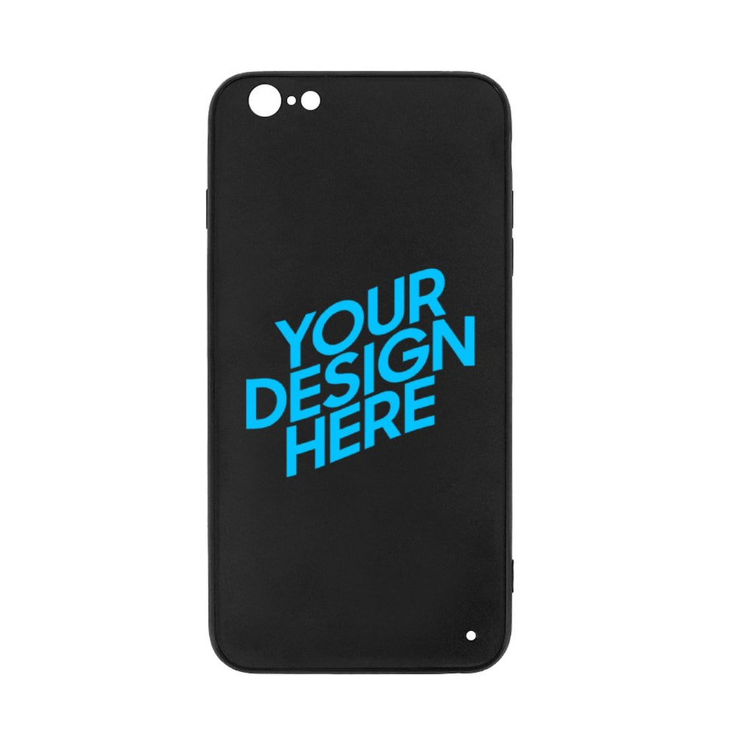 Coque de téléphone en verre trempé TPU noir iPhone 6S 3C0705022 impression personnalisé avec logo photo motif texte