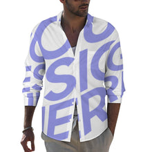 Charger l&#39;image dans la galerie, Chemise à manches longues à revers décontracté avec poches pour hommes AY007 personnalisé avec photo logo texte motif (Impression d&#39;image unique)
