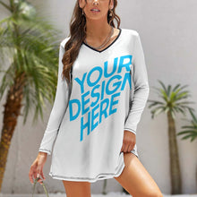 Charger l&#39;image dans la galerie, Robe décontractée chic à manches longues pour femme NZ035 personnalisée avec photo motif texte (impression d&#39;image unique)
