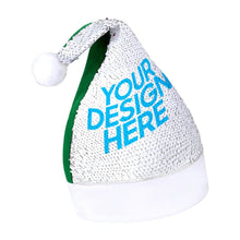 Charger l&#39;image dans la galerie, Chapeau de Noël/ Bonnet de Père Noël à Paillettes impression personnalisé avec motif photo logo texte
