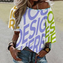 Charger l&#39;image dans la galerie, T-shirt tee shirt 1/2 manche pour femmes BAT personnalisé avec photo logo texte motif (impression des multi-images)
