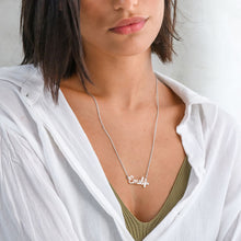 Charger l&#39;image dans la galerie, Collier pendentif lettre cursive personnalisé X0005 pour femme homme longueur réglable en argent sterling 925
