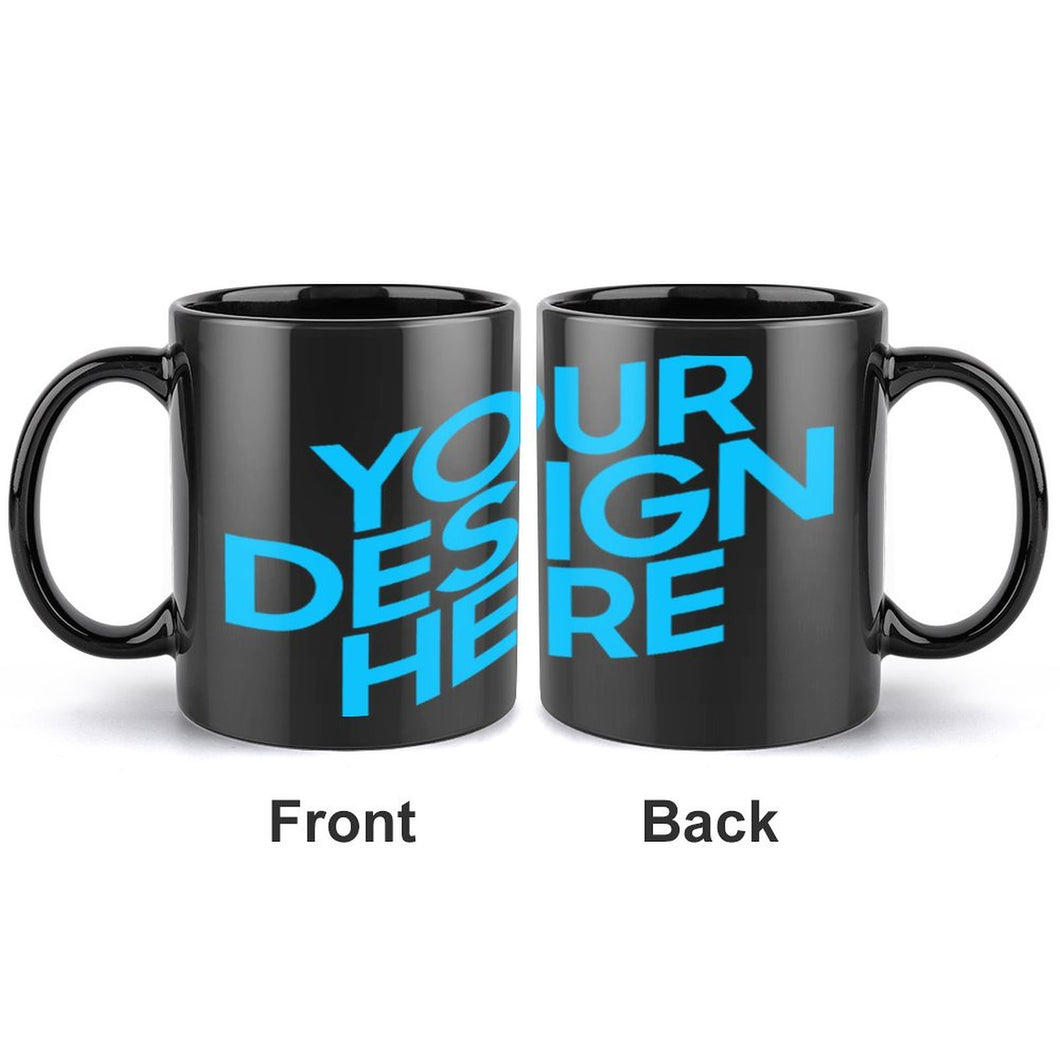 Mug / Tasse en céramique noir personnalisé avec photo logo texte motif