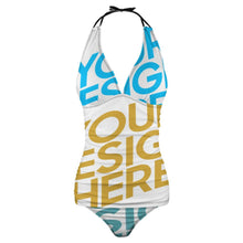 Charger l&#39;image dans la galerie, Maillot de bain tankini ensemble 2 pièces pour femme personnalisé avec photo logo motif texte conception multi-images
