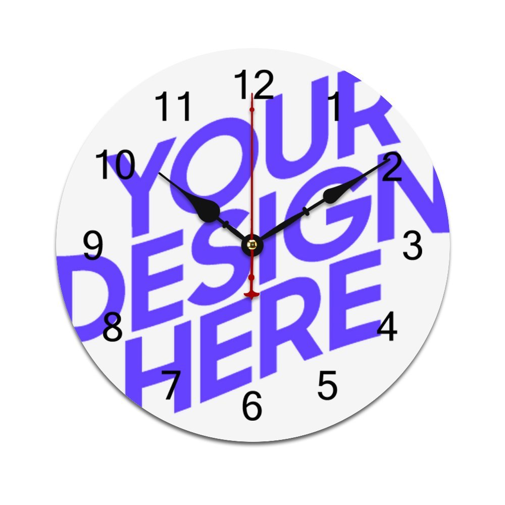 Horloge murale en PVC simple personnalisée avec photo motif texte logo image