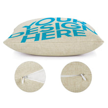 Charger l&#39;image dans la galerie, Taies d&#39;oreiller / Housses de coussin en lin 25cmx25cm (impression recto) personnalisée avec photo motif logo texte
