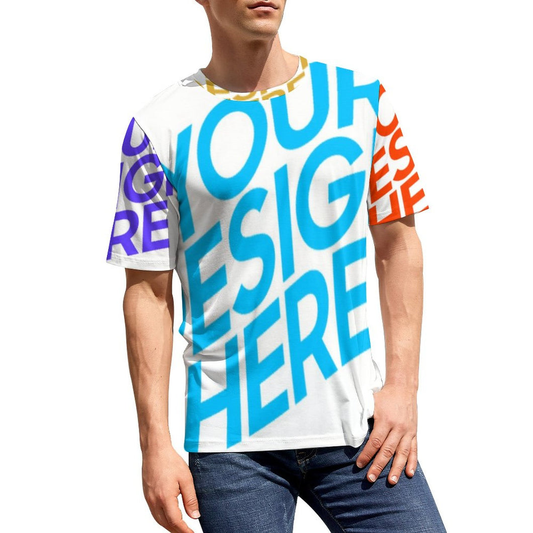 T-shirt tee shirt homme NT impression complète personnalisé avec photo texte (conception multi-images)