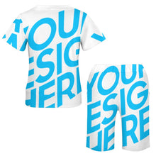 Charger l&#39;image dans la galerie, Impression d’image unique Grande taille Ensemble ensemble short t shirt femme NTZ personnalisé avec photo logo texte motif
