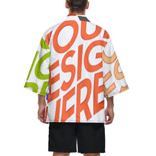 Charger l&#39;image dans la galerie, Manteau Veste kimono pour homme haut cardigan chemise rétro japonaise avec manches 3/4 ZS904 personnalisé avec photos texte motif (conception multi-images)
